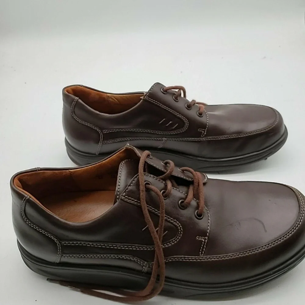 Waldlaufer Shoes Mens Size 11 Brown Leather Lace Up Casual Comfort Sneakers Wide
